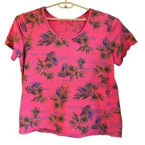 Fresh Produce Floral Top Pink 2X